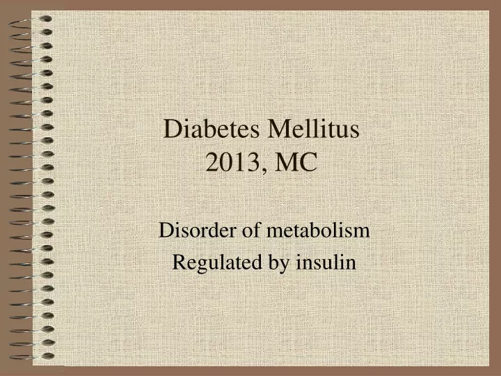 diabetes mellitus 2013 mc