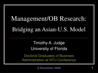 Management/OB Research: Bridging an Asian-U.S. Model