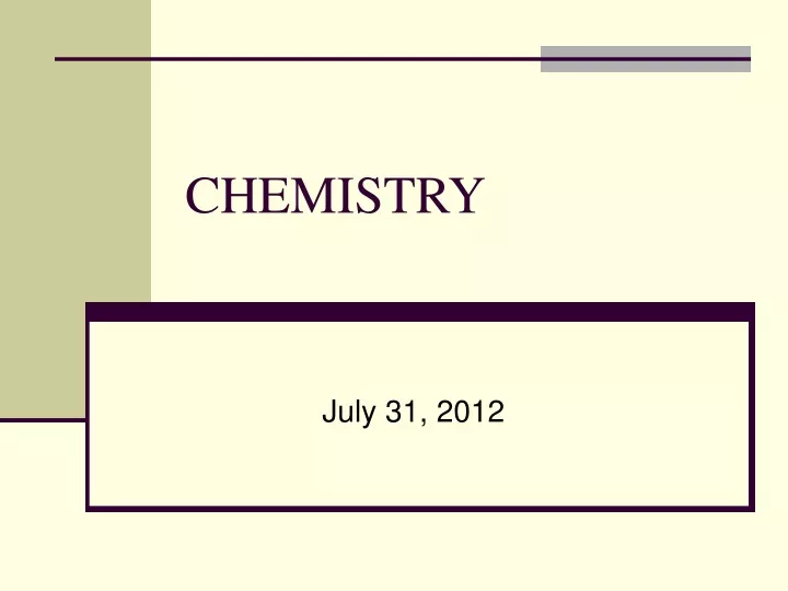 chemistry