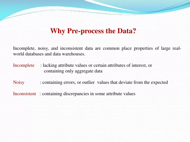 why pre process the data