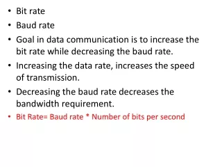 Bit rate Baud rate