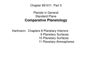 Chapter 891011  Part 3 Planets in General Standard Plane Comparative Planetology