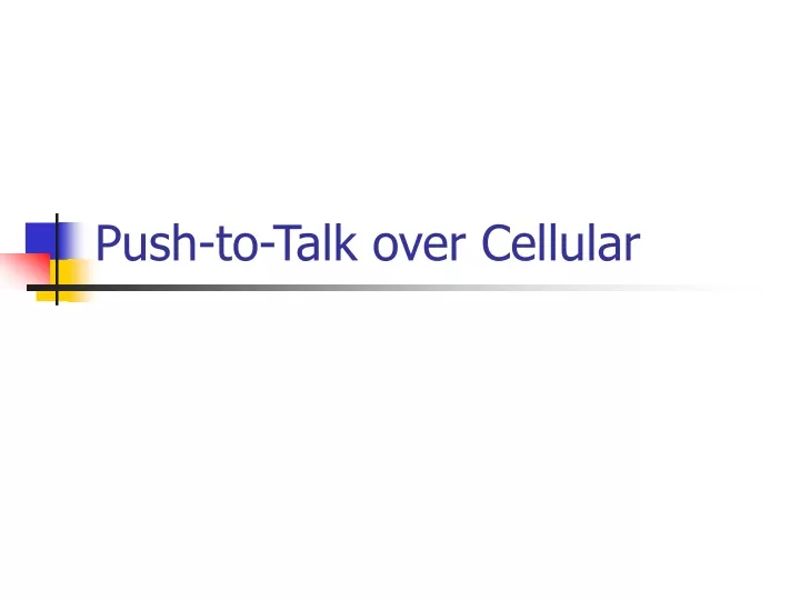 push to talk over cellular