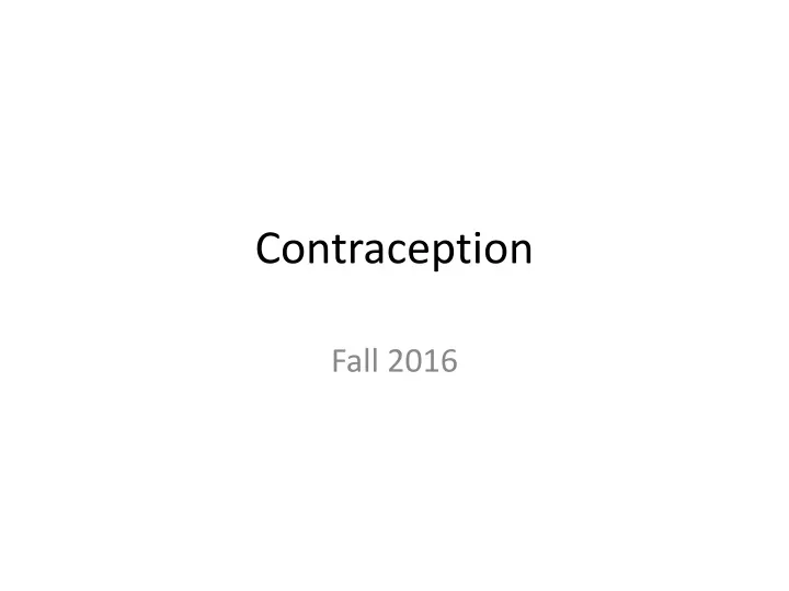 contraception