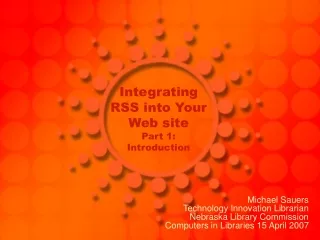 Integrating RSS into Your Web site Part 1: Introduction