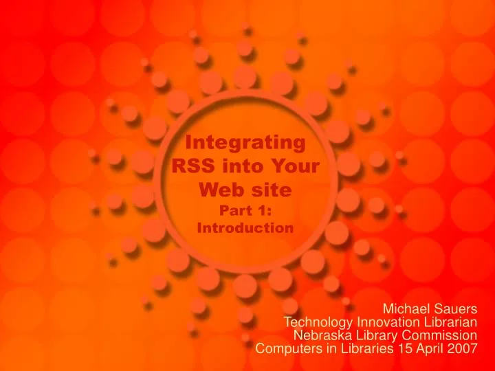 integrating rss into your web site part 1 introduction