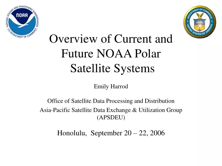 overview of current and future noaa polar