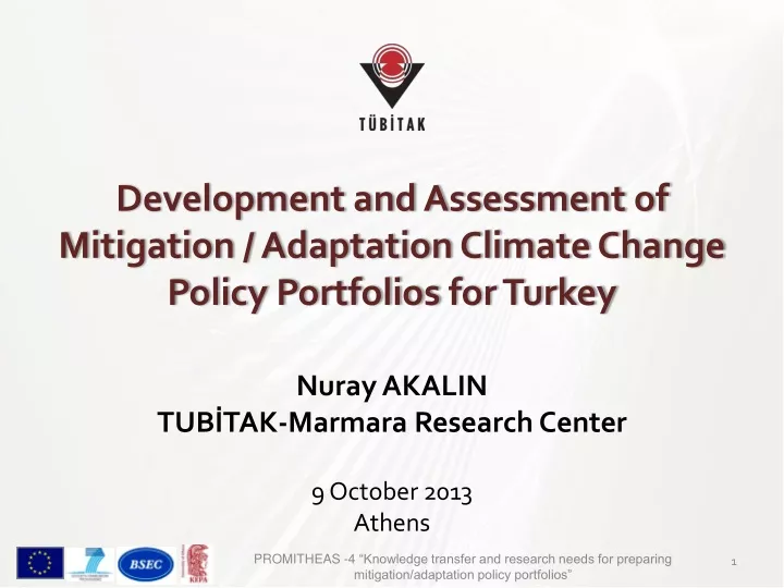 development and a ssessment of mitigation adaptation climate change p olicy p ortfolios for turkey