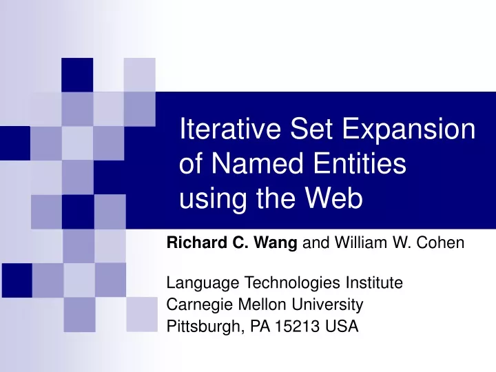 iterative set expansion of named entities using the web