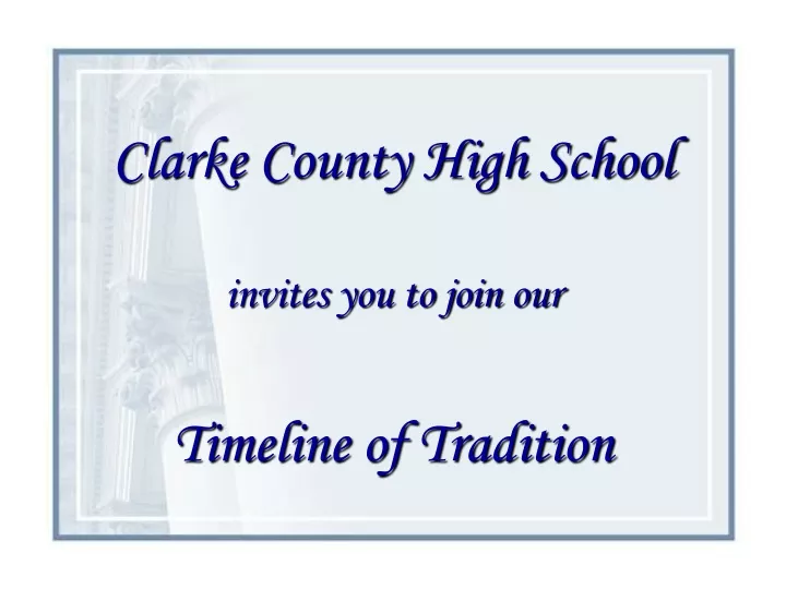 clarke county high school invites you to join our