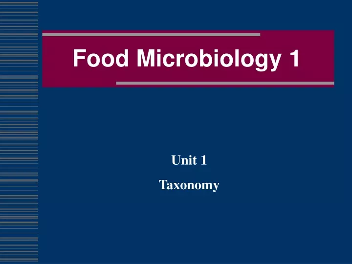food microbiology 1