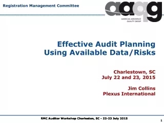 Effective Audit Planning  Using Available Data/Risks