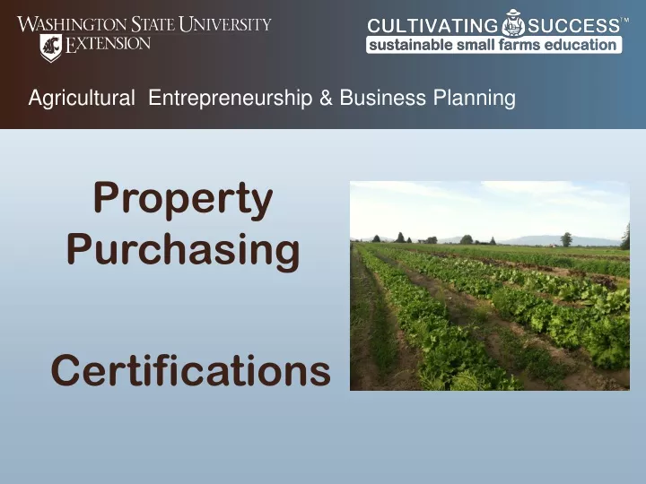 agricultural entrepreneurship business planning