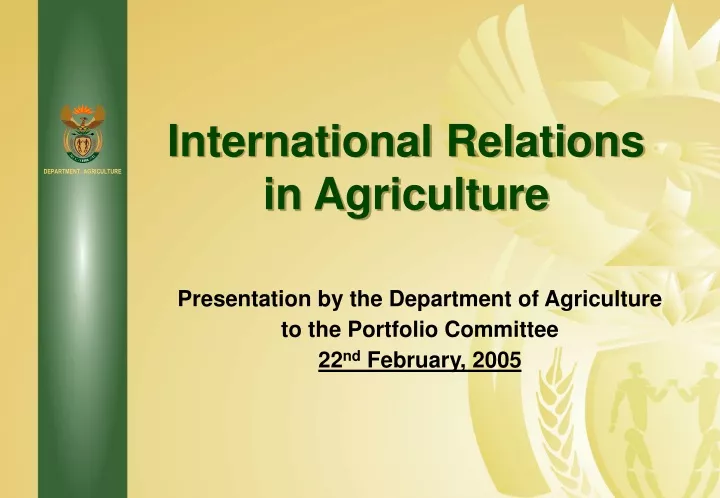international relations in agriculture