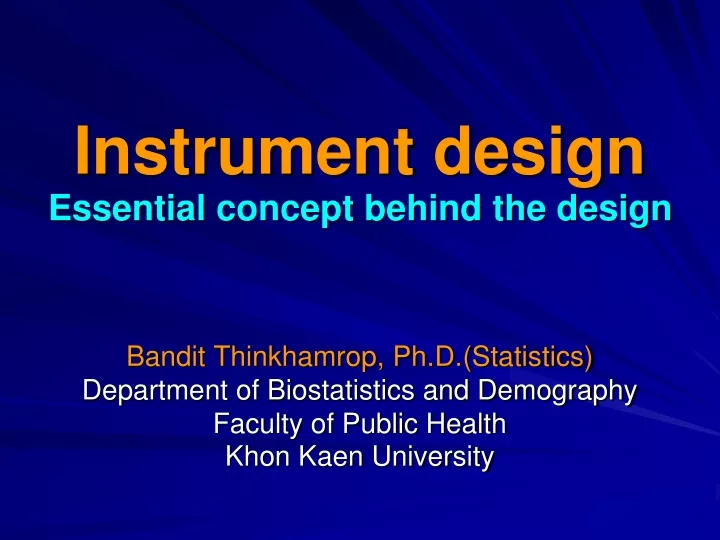 instrument design essential concept behind the design