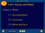 Motion in Physics: Describing Speed, Displacement, and Acceleration - slide 1