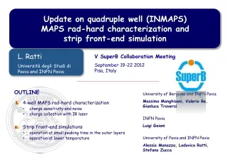 Update on quadruple well (INMAPS) MAPS rad-hard characterization and strip front-end simulation