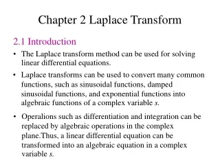 Chapter 2 Laplace Transform