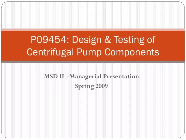 p09454 design testing of centrifugal pump components