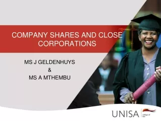 COMPANY SHARES AND CLOSE CORPORATIONS