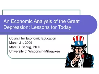 An Economic Analysis of the Great Depression: Lessons for Today