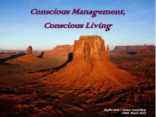 Conscious  Management , Conscious Living Rudite Emir / Amber Consulting CMSJ ,  March  2016