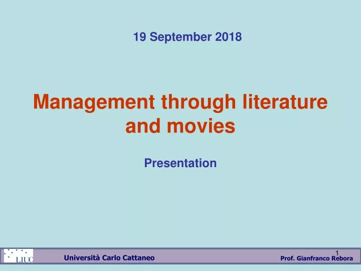 management through literature and movies