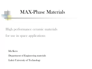 MAX-Phase Materials