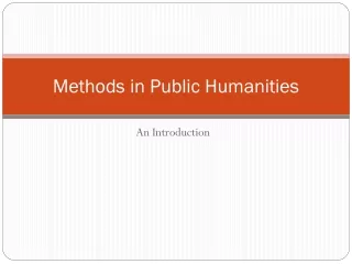 Methods in Public Humanities