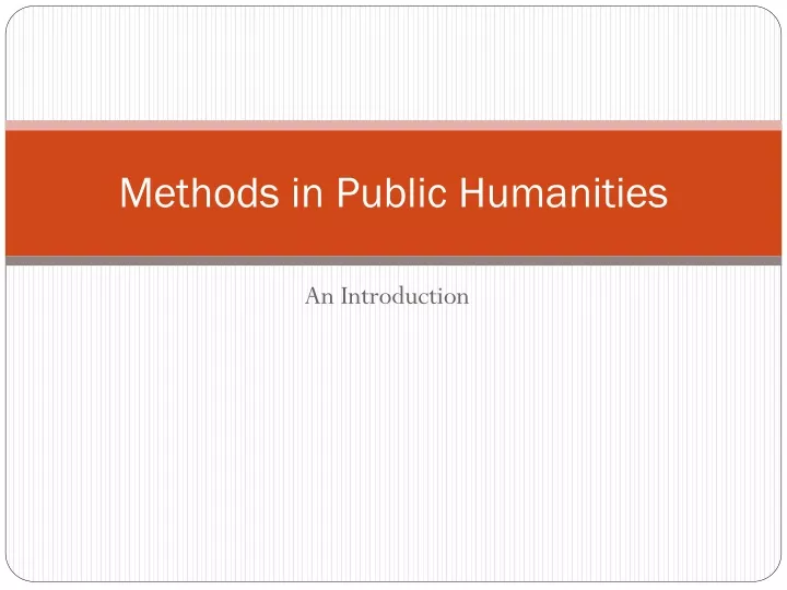 methods in public humanities