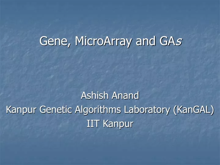 gene microarray and ga s