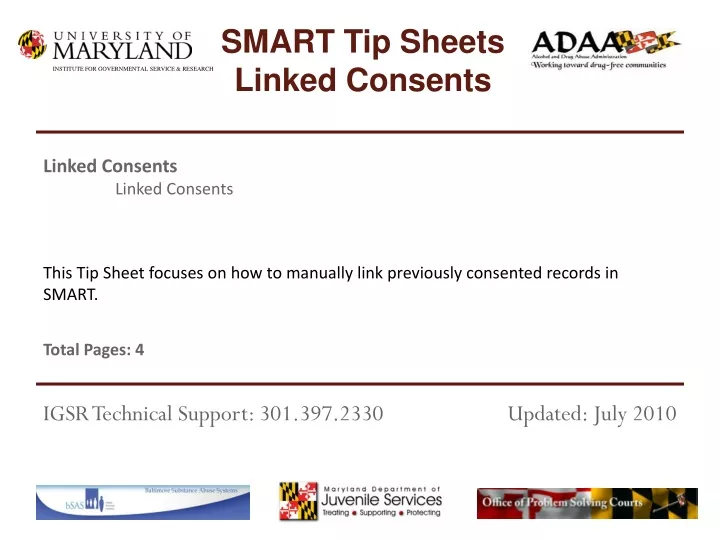 this tip sheet focuses on how to manually link previously consented records in smart total pages 4