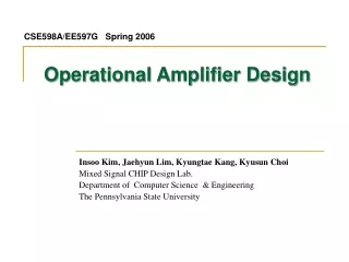 Operational Amplifier Design