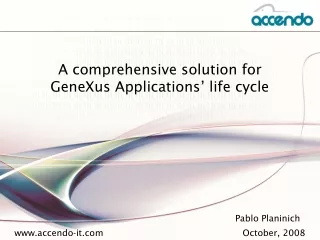 A comprehensive solution for GeneXus Applications’ life cycle