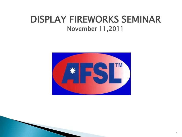 display fireworks seminar november 11 2011
