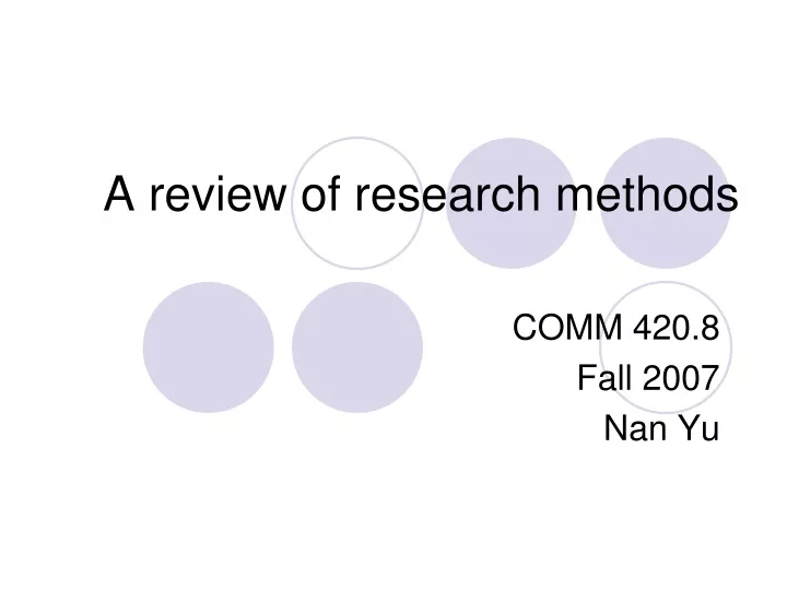 a review of research methods