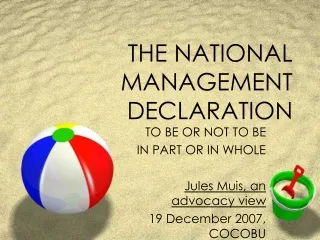 THE NATIONAL MANAGEMENT DECLARATION