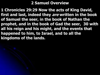 2 Samuel Overview