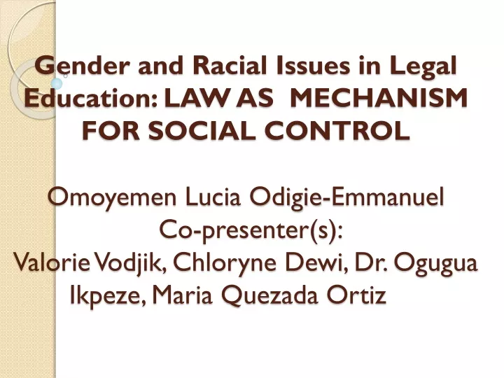 gender and racial issues in legal education