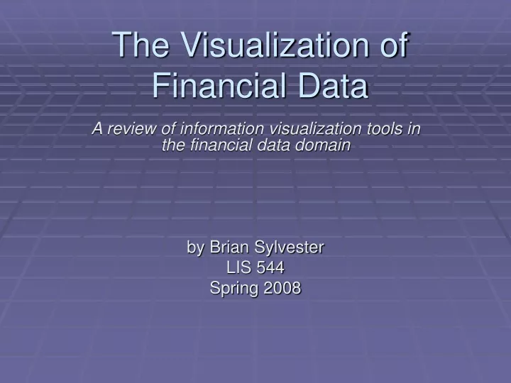 the visualization of financial data