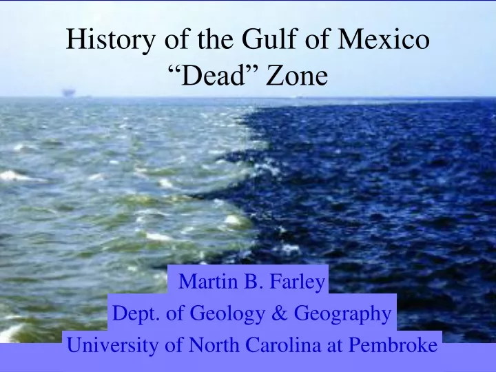history of the gulf of mexico dead zone