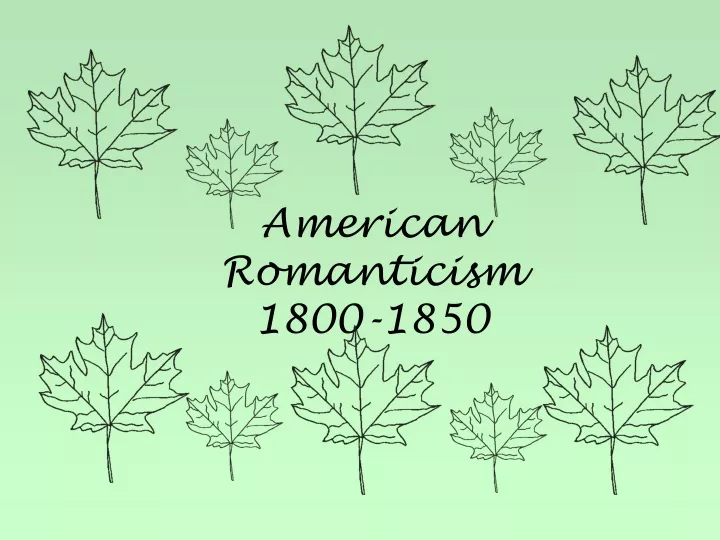 american romanticism 1800 1850