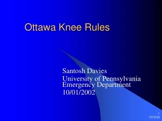 Ottawa Knee Rules