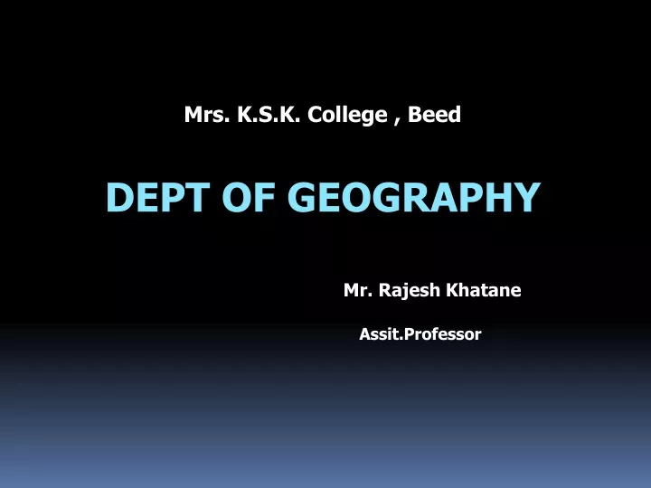 mrs k s k college beed dept of geography