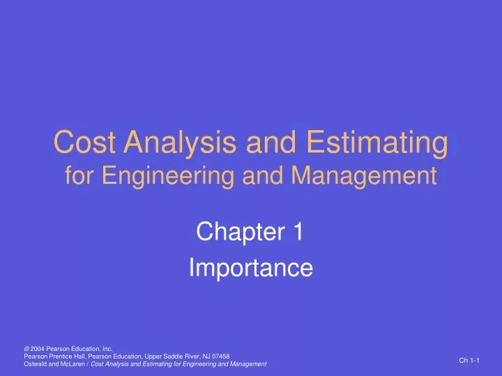 cost analysis and estimating for engineering and management