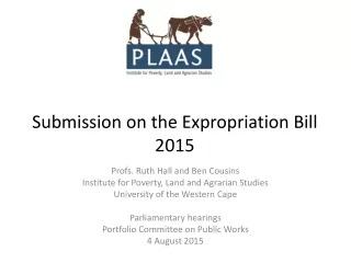 Submission on the Expropriation Bill 2015