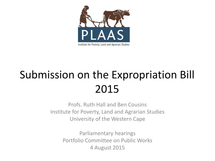 submission on the expropriation bill 2015