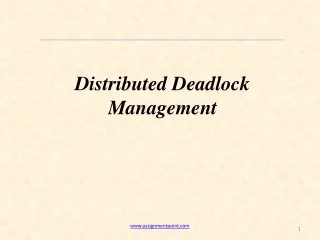 Distributed Deadlock Management