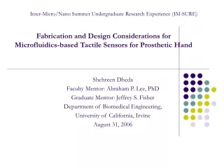 Fabrication and Design Considerations for Microfluidics-based Tactile Sensors for Prosthetic Hand