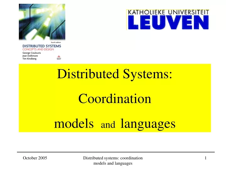distributed systems coordination models